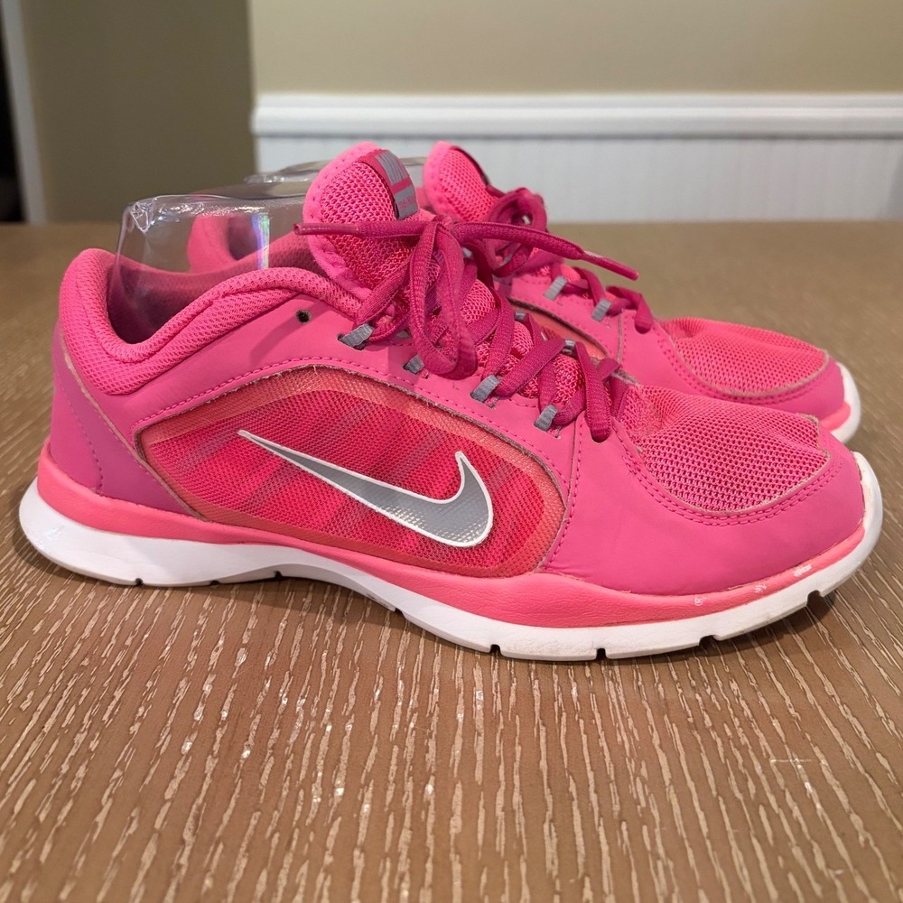 Nike Womens Flex Trainer 4 Training Shoes Pink 643083-605 Low Top Lace Up 7 M